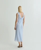 Mango Women's Draped Neck Midi Dress