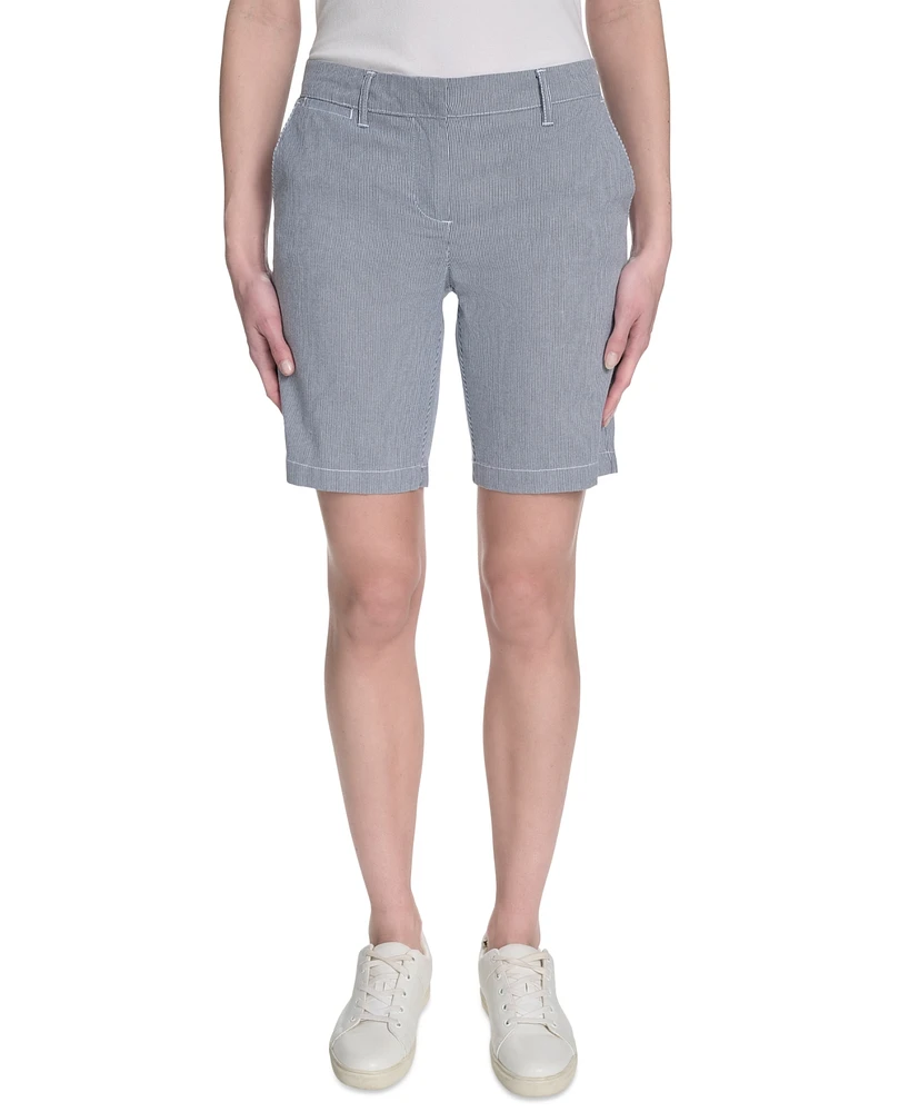 Nautica Jeans Women's Striped Riviera Mid-Rise Shorts