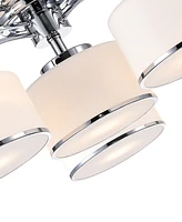 Cwi Lighting 28" Metal Frosted 4 Light Drum Shade Flush Mount