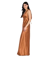 Morgan & Company Women's Cowl-Back Charmeuse Gown