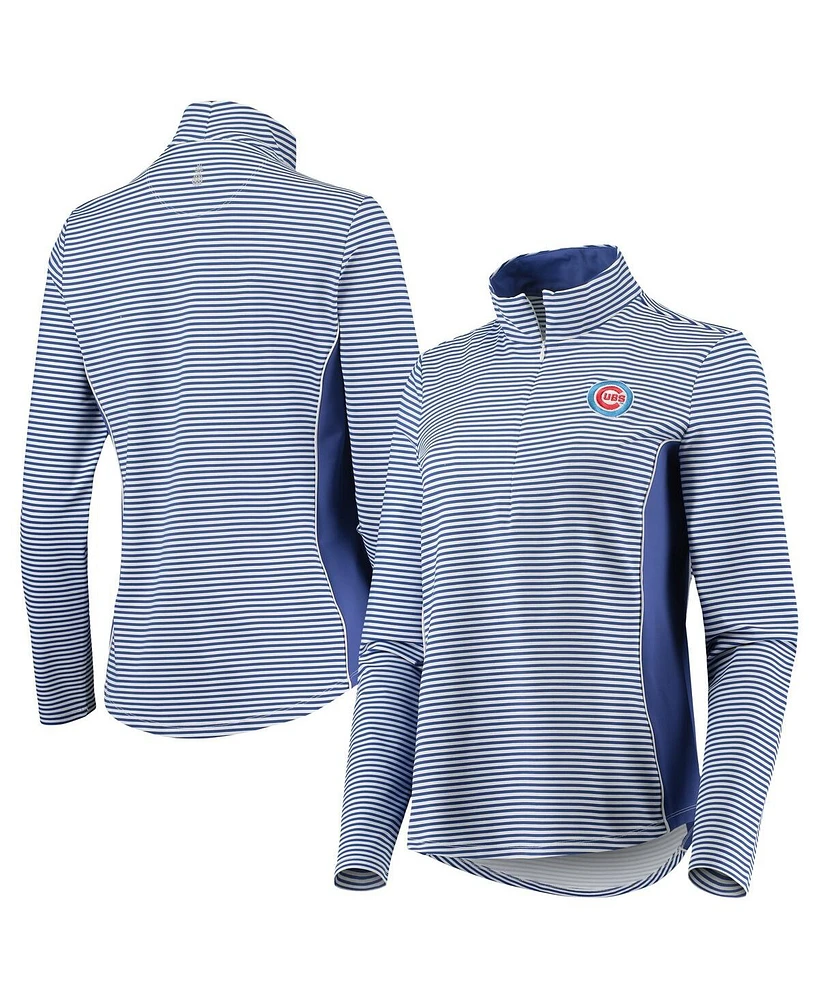 Tommy Bahama Women's Royal Chicago Cubs Aubrey Stripe Block IslandZone Half-Zip Jacket