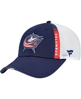 Fanatics Men's Navy Columbus Blue Jackets Authentic Pro Draft Adjustable Trucker Hat