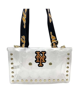 Cuce Women's New York Mets Crystal Clear Envelope Crossbody Bag