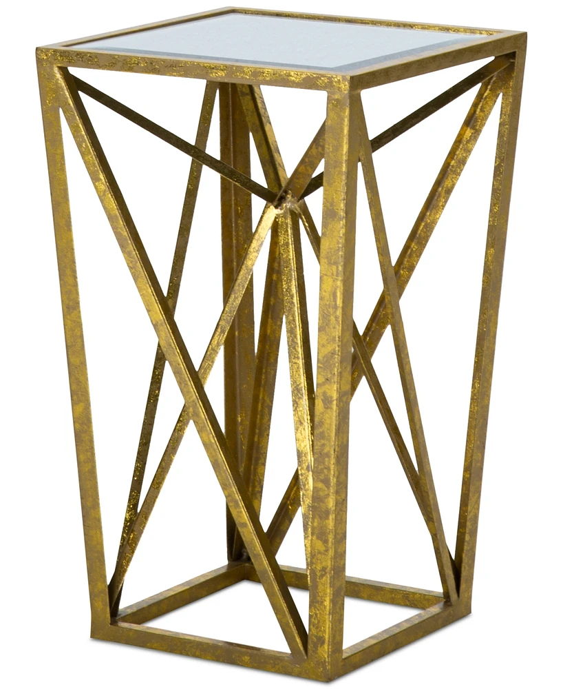 Burke Gold Angular Mirror Top Drum Table