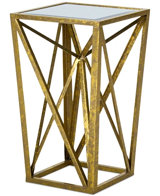 Burke Gold Angular Mirror Top Drum Table