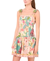 CeCe Women's Sleeveless Square-Neck Fit & Flare Dress