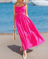 Cupshe Women's Flamingo Tide Pink Maxi Beach Dress