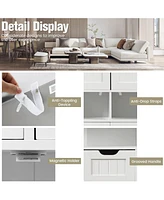 Bathroom Wooden Side Cabinet with 2 Drawers and 2 Doors