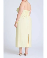 Eloquii Plus Cup Detail Poplin Column Dress