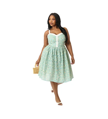 Unique Vintage Plus 1950s Sleeveless Swing Dress