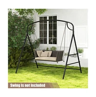 Patio Metal Swing Stand with Double Side Bars and 2-Ring Design