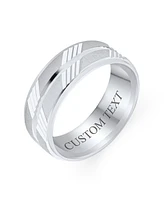 Bling Jewelry Stash Striped Pattern .925 Sterling Silver Eternity Band Ring 7MM Wide