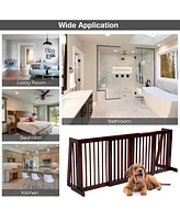 Folding Adjustable Free Standing 3 Panel Wood Fence
