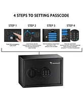 Bonsaii Safe, 0.6 Cubic Safe Box with Electronic Keypad, Removable Shelf, for Valuables Jewelry and Documents in Home, Hotel, or Business, 9.84"