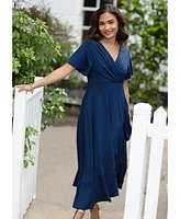 Alie Street London Women's Waterfall V-Neck Midi Dress