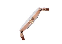 Peugeot Men's 40mm Rose-Gold Super Slim Case Leather Strap Watch