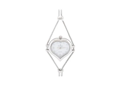 Peugeot Womens Silver Heart Shape Wire Watch with White dial