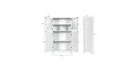Bathroom Floor Storage Locker Kitchen Cabinet with Doors and Adjustable Shelf