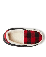 Dearfoams Kid's Hunter Plaid Fabric Moccasin House Slipper