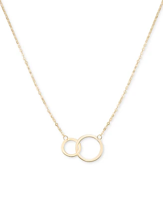 Interlocking Circle Pendant Necklace in 10k Gold, 16" + 2" extender