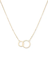 Interlocking Circle Pendant Necklace in 10k Gold, 16" + 2" extender