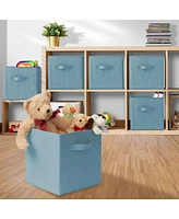 Casafield Set of 6 Fabric Storage Cube Bins, Red