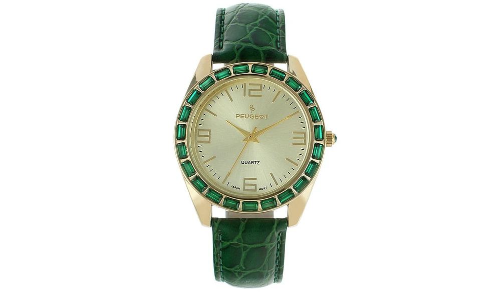 Peugeot Women's 40mm Boyfriend Watch with Baguette Crystals