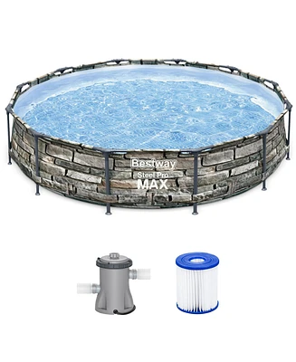 Bestway 56817E 12' x 30" Steel Pro Max Round Above Ground Swimming Pool w/ Pump