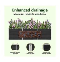 Garden Raised Bed Galvanized Steel 94.5"x15.7"x17.7" Anthracite