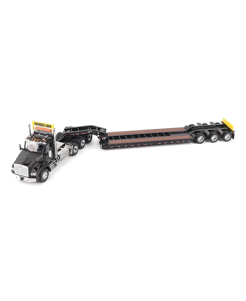 1/50 Black Kenworth T880 Sbfa w/ Black Trail King TK120 Hdg Lowboy Trailer 71134