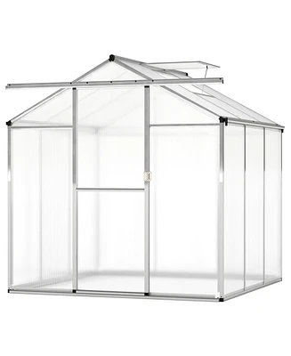 Spacious Walk-In Garden Greenhouse with Polycarbonate Panels & Integrated Rain Gutters