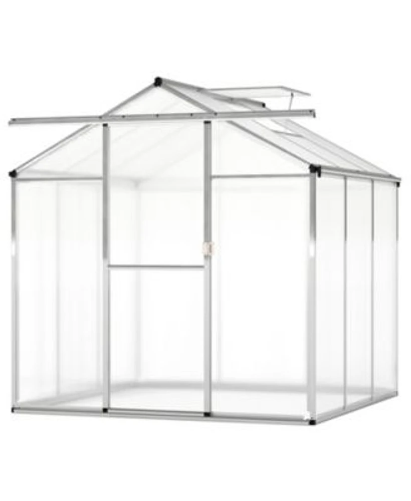 Spacious Walk In Garden Greenhouse With Polycarbonate Panels Integrated Rain Gutters
