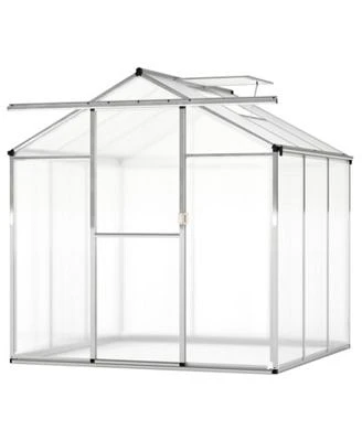 Spacious Walk In Garden Greenhouse With Polycarbonate Panels Integrated Rain Gutters