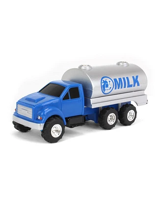 Ertl 1/64 Collect N Play Blue Tandem Milk Tank Truck