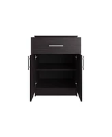 Barbados Pantry Organizer Cabinet with One Drawer, Two Interior Shelves, and Two Doors, Black Wengue