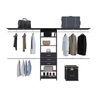 Salina Closet System, 3 Drawers, 5 Shelves, White