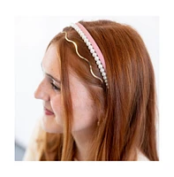 Headband Set - Pink + Pearl + Gold