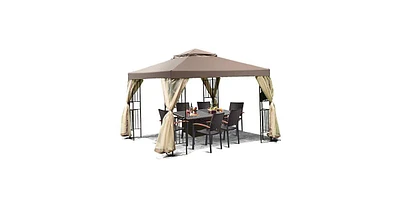 10 x 12 Octagonal Patio Gazebo with Mosquito Net