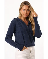 Petal and Pup Women's Viara Quarter Zip Knit Sweater
