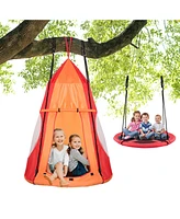 Sugift Kids 2-in-1 40 Inch Hanging Chair Detachable Swing Tent