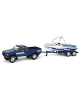 1/64 1985 Toyota SR5 Pickup Truck Speed Boat Blue Johnny Lightning