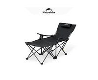 Naturehike, Outdoor Camping Recliner Chair with Side Table, Relaxing Folding Lounge Chair, Adjustable Tilt Chaise Cup Holder, 600D Oxford