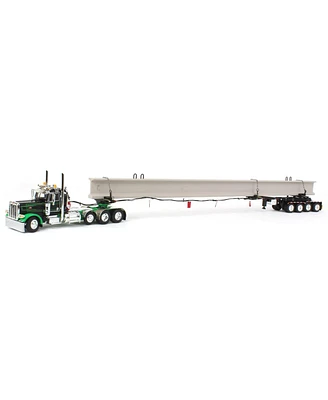 First Gear Dcp 1/64 / Peterbilt 389 w/ Ermc Hydra-Steer Trailer & Bridge Beam Load
