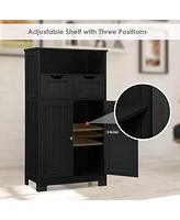 Bathroom Wooden Side Cabinet with 2 Drawers and Doors