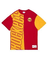Mitchell & Ness Men's Red/Gold Houston Rockets Play by 2.0 T-Shirt