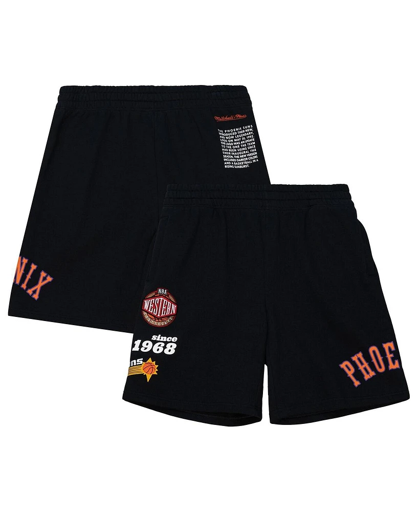 Mitchell & Ness Men's Black Phoenix Suns Team Origins Fleece Shorts