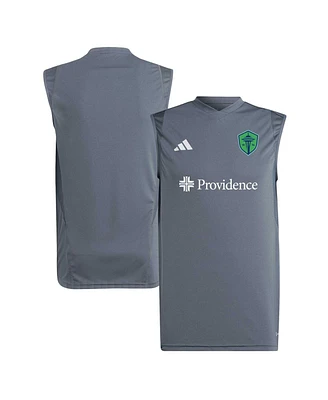 Adidas Men's Gray Seattle Sounders Fc 2024 Areoready Sleeveless Training Jersey