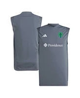 Adidas Men's Gray Seattle Sounders Fc 2024 Areoready Sleeveless Training Jersey