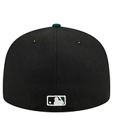 New Era Men's Black Athletics Shadow Stitch 59FIFTY Fitted Hat