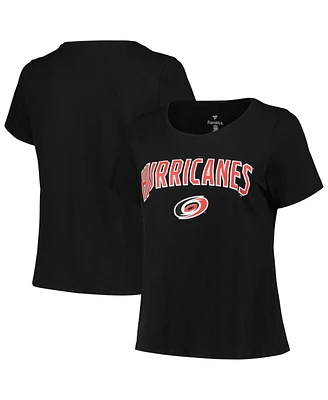 Profile Women's Black Carolina Hurricanes Plus Arch Over Logo T-Shirt